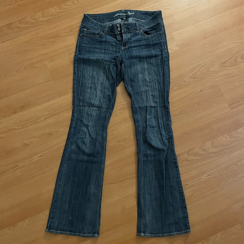 American Eagle Stretch Wide Leg Jeans Waist 28
